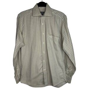 VTG Versace Jeans Couture Beige Geometric Grid Check Pattern Long Sleeve